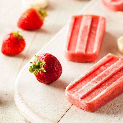 Use Those Strawberries To Make Ice Blocks!