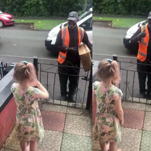 This Little Girl Learnt Sign Language So She Could Greet Her Deaf Delivery Man