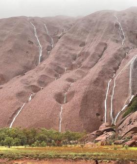 Mother Nature Brings Waterfalls On Uluru