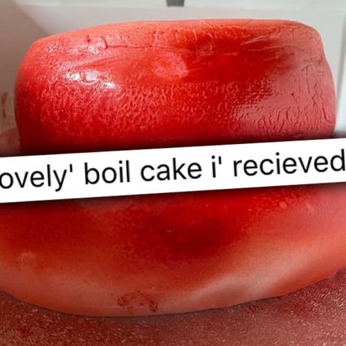 Woman Left Furious After Engagement Cake She Ordered Arrives Looking Like A "Boil"