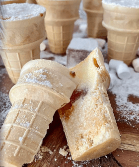 Here's How You Can Make Your Own Rocky Road Cheesecake Ice Cream Cones!