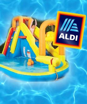 ALDI Is Selling A HUGE Inflatable Water Park Set With Water Guns And A Slide!