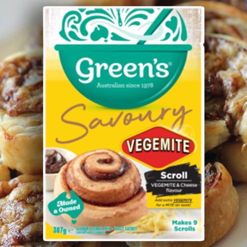 Green's Release A Savoury Vegemite Scroll Home Bake Box!