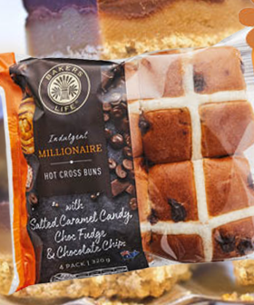 ALDI Is Now Selling Salted Caramel, Choc Fudge And Choc Chip Hot Cross Buns!