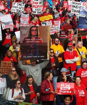 Thousands Of NSW Public And Catholic School Teachers Strike In Sydney's CBD