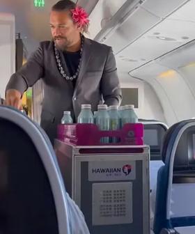 Jason Momoa Poses As A Flight Attendant On Hawaiian Flight