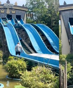 Dad Climbs Up Waterslide to Rescue His Trapped Daughter